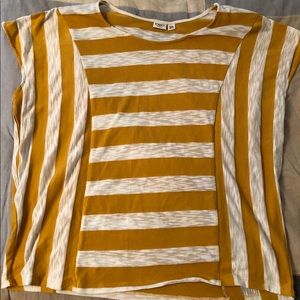 Mustard and cream striped knit tee